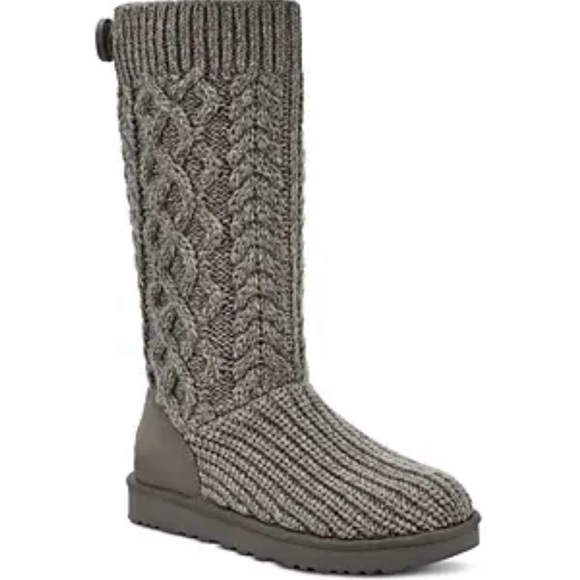 UGG Tall Solene Charcoal Knit Sweater Weather - Picture 4 of 14